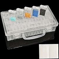 ARTDOT Diamond Painting Storage Containers, Diamond Art Portable Bead Storage Organizer 64 Gird Diamond Painting...